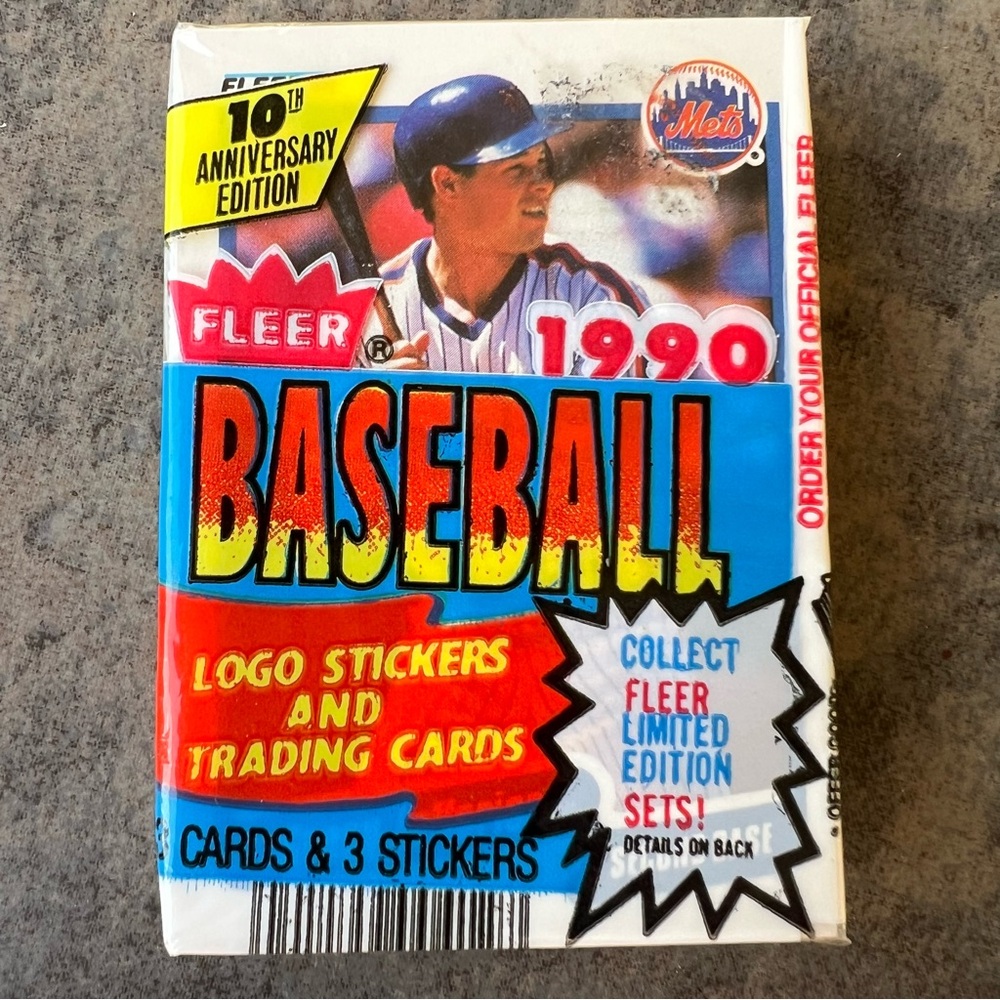 1990 Fleer Baseball Cello Pack 33 Cards Gregg‎ Jefferies Dale Murphy VTG Sealed